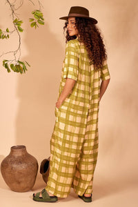 Yacamim Wide Jumpsuit with Short Sleeves and Pockets