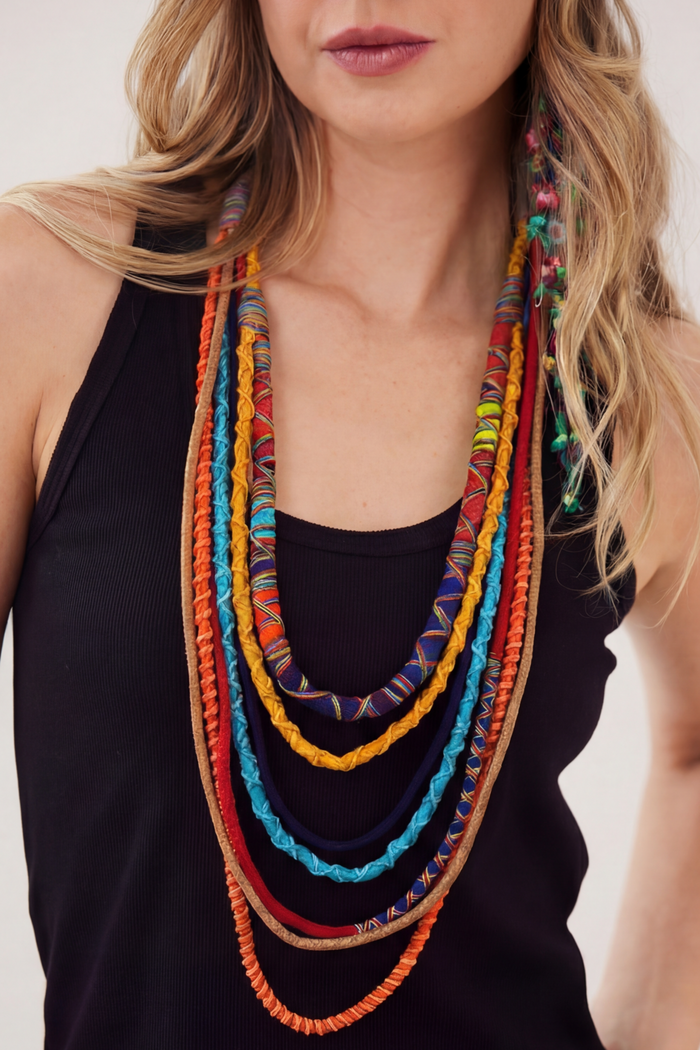 Handmade Yacamim Colorful Rope Necklace #908