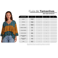 Bata Ampla Babado Sobreposto Turquesa E Laranja Patchwork Yacamim B1