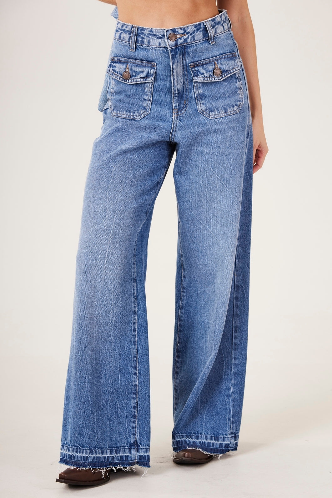 Blue Yacamim H1 Wide-Leg Jeans