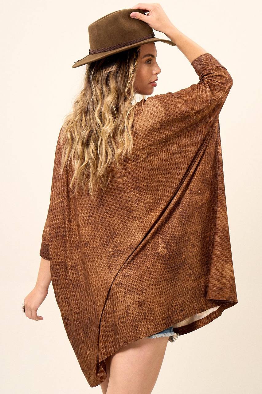 Yacamim Brown Guitar Print Loose Tunic