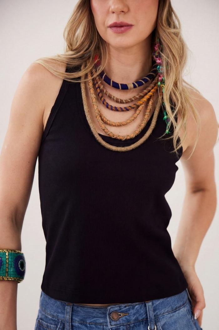 Handmade Colorful Rope Necklace Yacamim #877