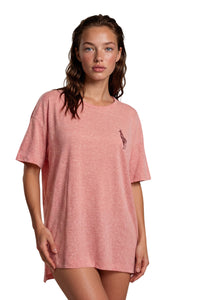 Blusa Básica Rosé Estampada Nas Costas Coleção Peru Yacamim K13
