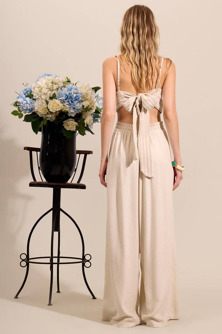 Yacamim A22 High-Waisted Beige Harem Pants