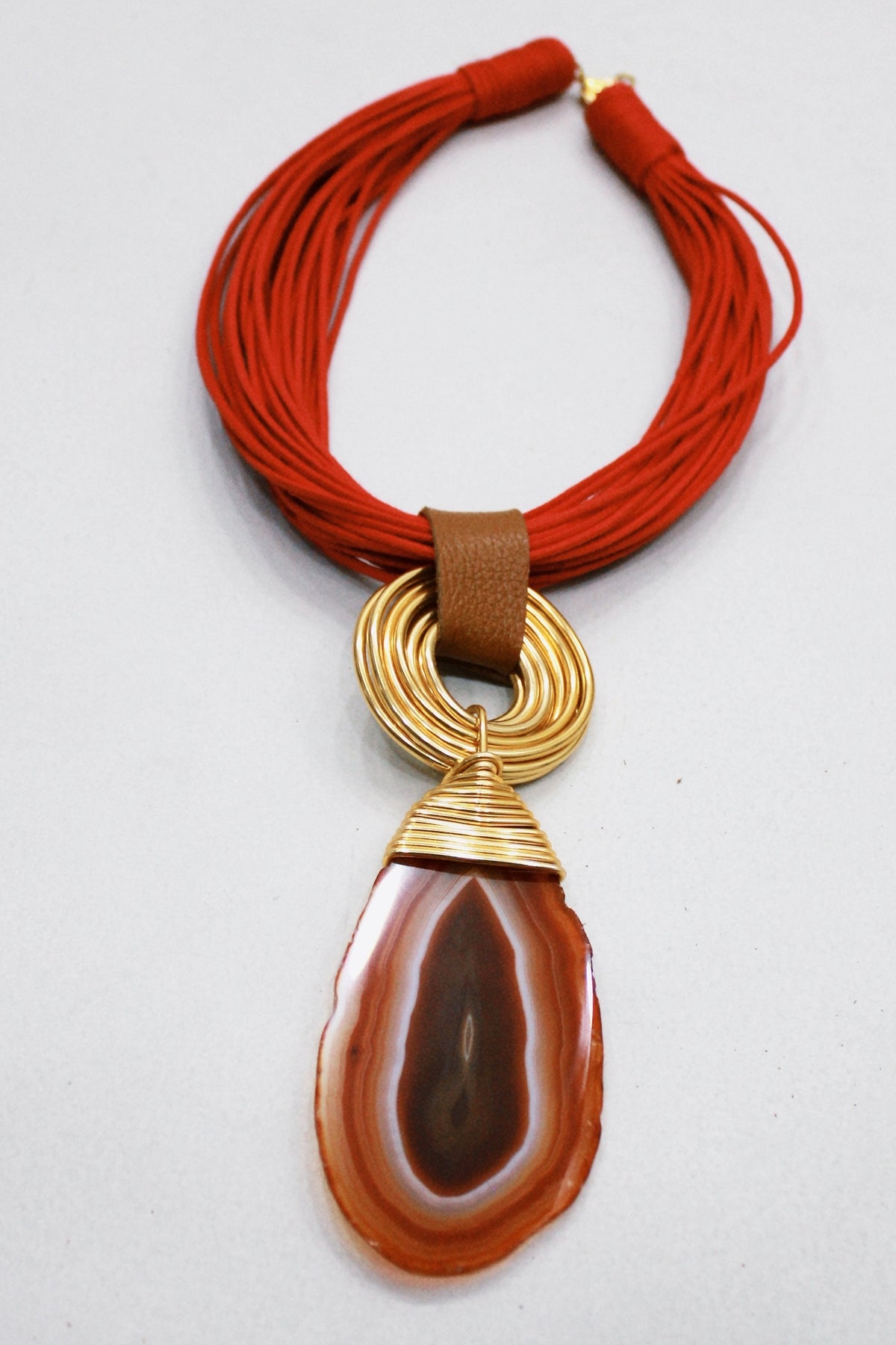 Handmade Necklace with Agate Yacamim Stone #538