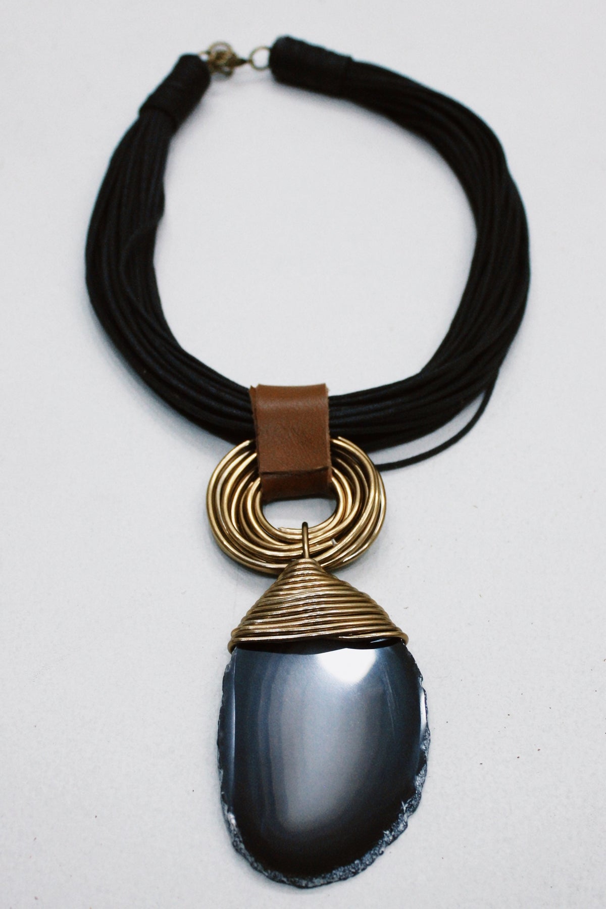Handmade Necklace with Agate Yacamim Stone #539