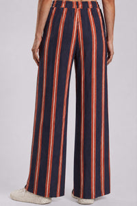 Calça Pantalona Azul Marinho E Vermelha Listrada Yacamim S6