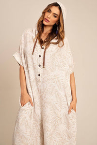 Yacamim Printed Beige Palazzo Jumpsuit
