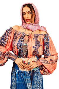 Yacamim Salmon Puff Long Sleeve Gypsy Blouse