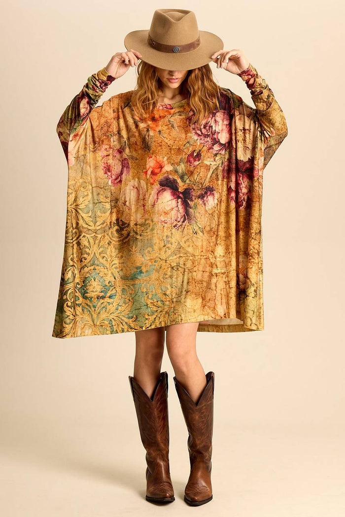 Loose Tunic with Fitted Sleeves and Yacamim B1 Digital Print