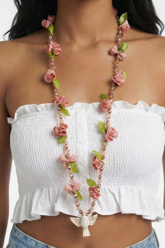 Holy Spirit Flowers Rosé Yacamim Necklace #641