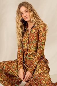 Yacamim Printed Short Shirt with Extended Back