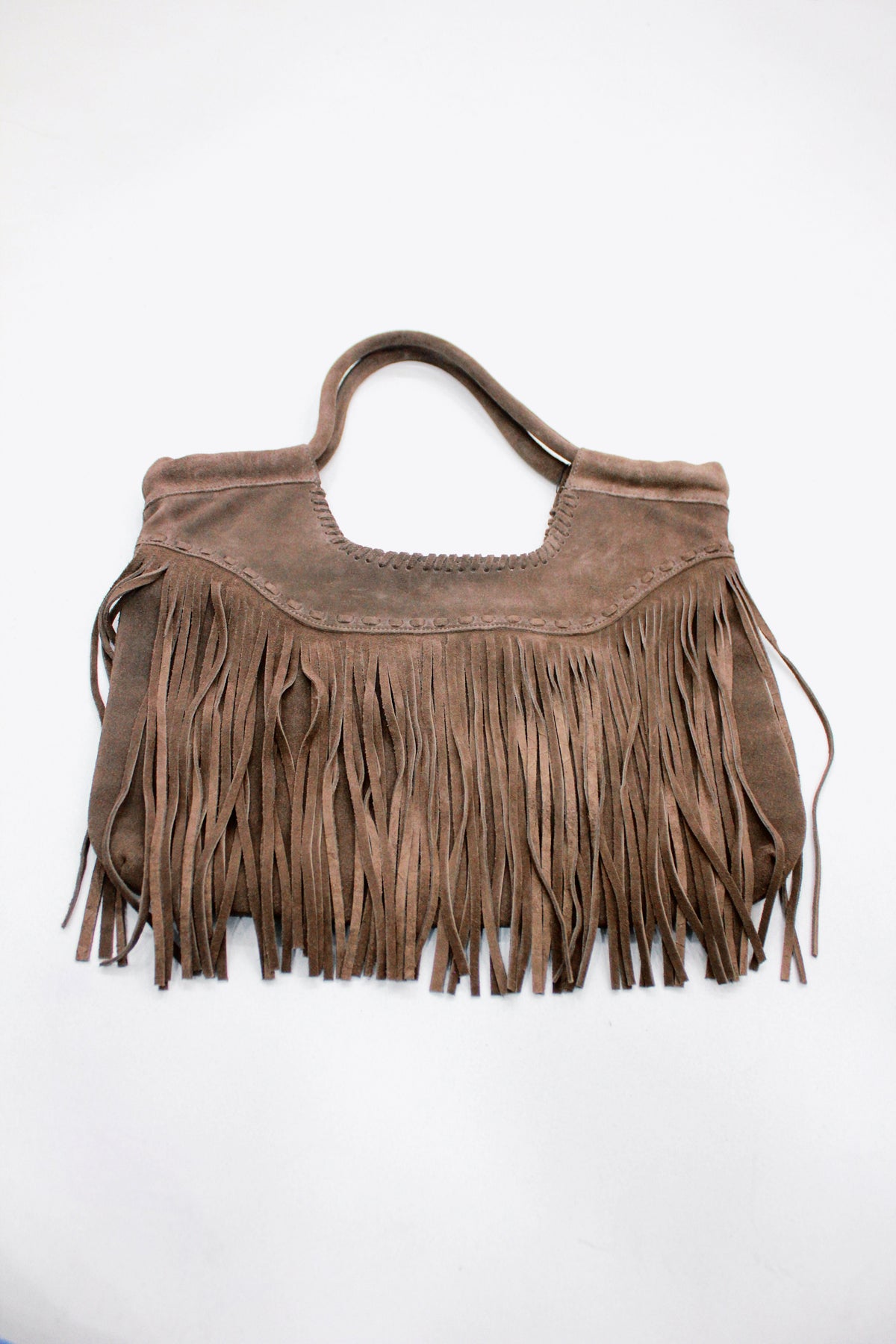 Yacamim Brown Fringe Medium Leather Bag #531