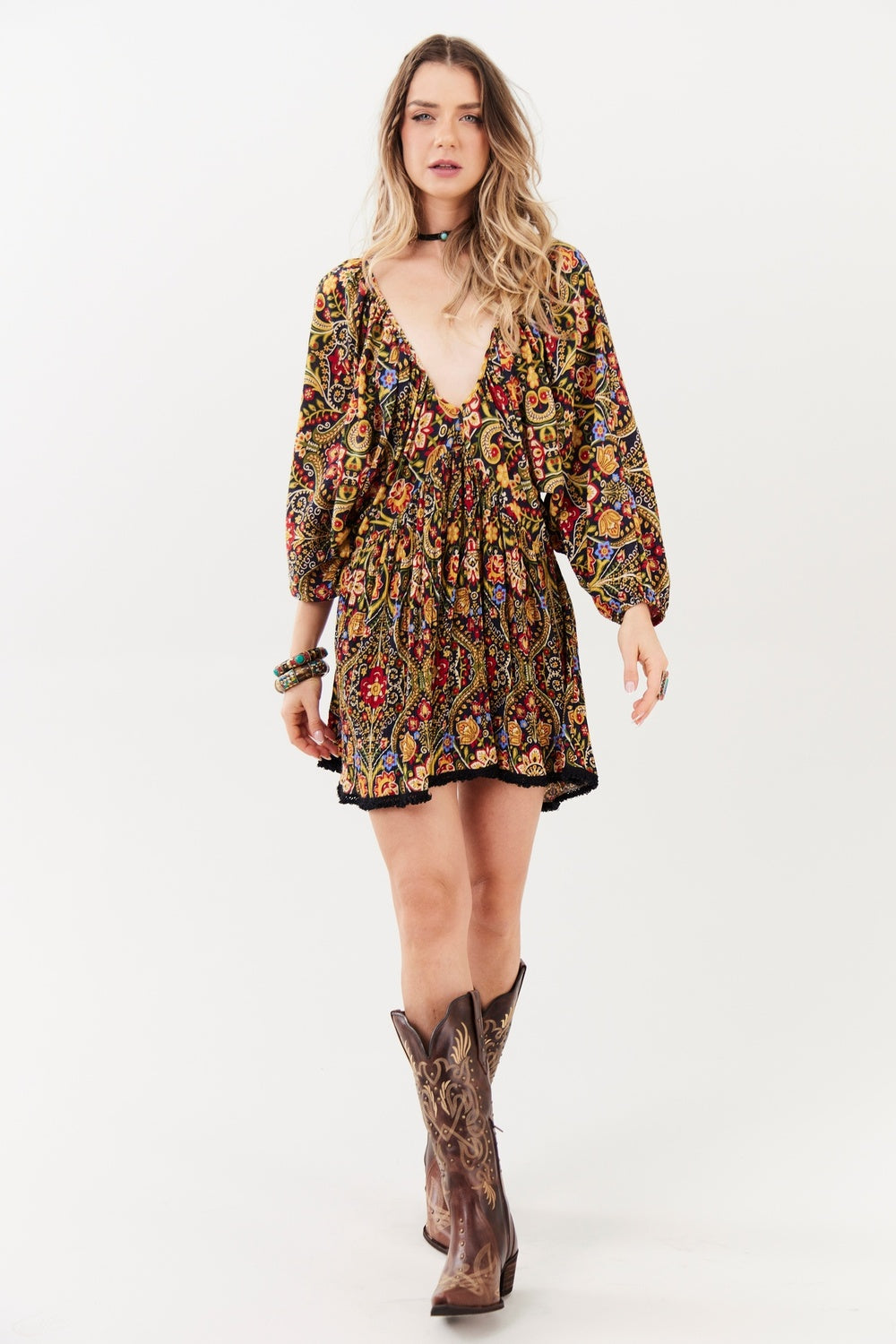 Paisley Print Yacamim C27 Short Dress