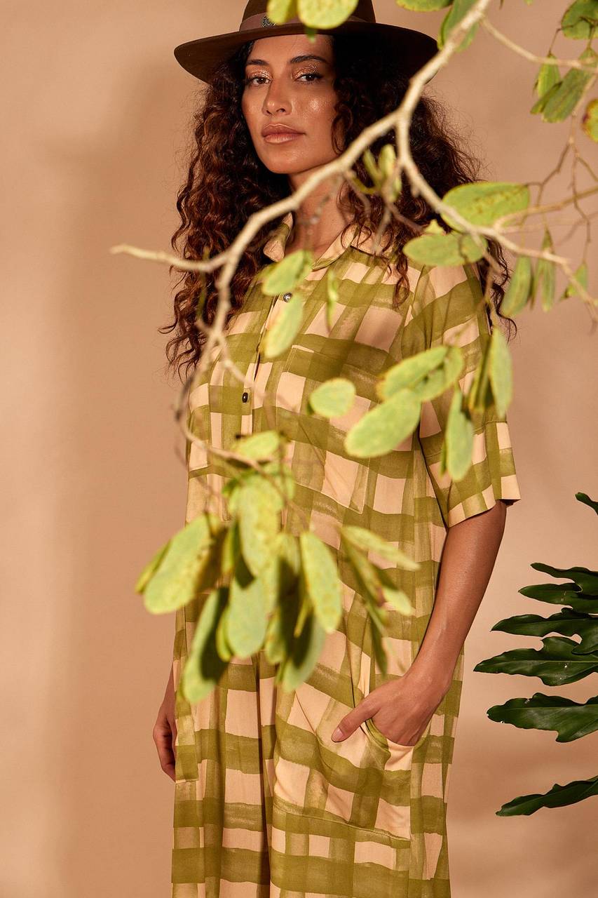 Yacamim Wide Jumpsuit with Short Sleeves and Pockets