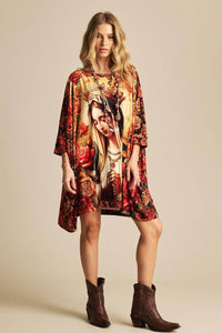 Loose Extended Tunic with Virgin Mary Print Yacamim B12