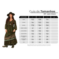 Vestido Longo Verde Escuro Patchwork Yacamim C20
