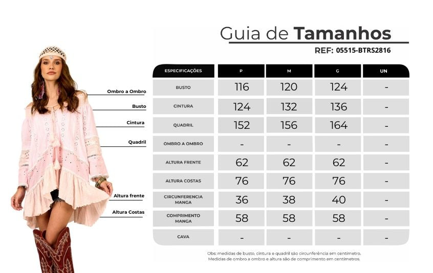 Yacamim Light Pink Broderie Ciganinha Wide Blouse B10