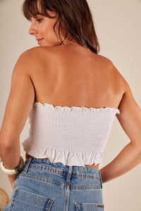 Yacamim Lastex Top with White Buttons