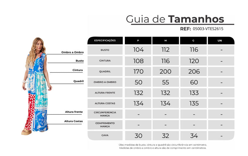 Blue and Red Sleeveless Long Dress "Pira Omomba'e Yacamim" Collection Q3