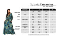 Long Dress with Puffed Sleeves Green Printed Yacamim C11