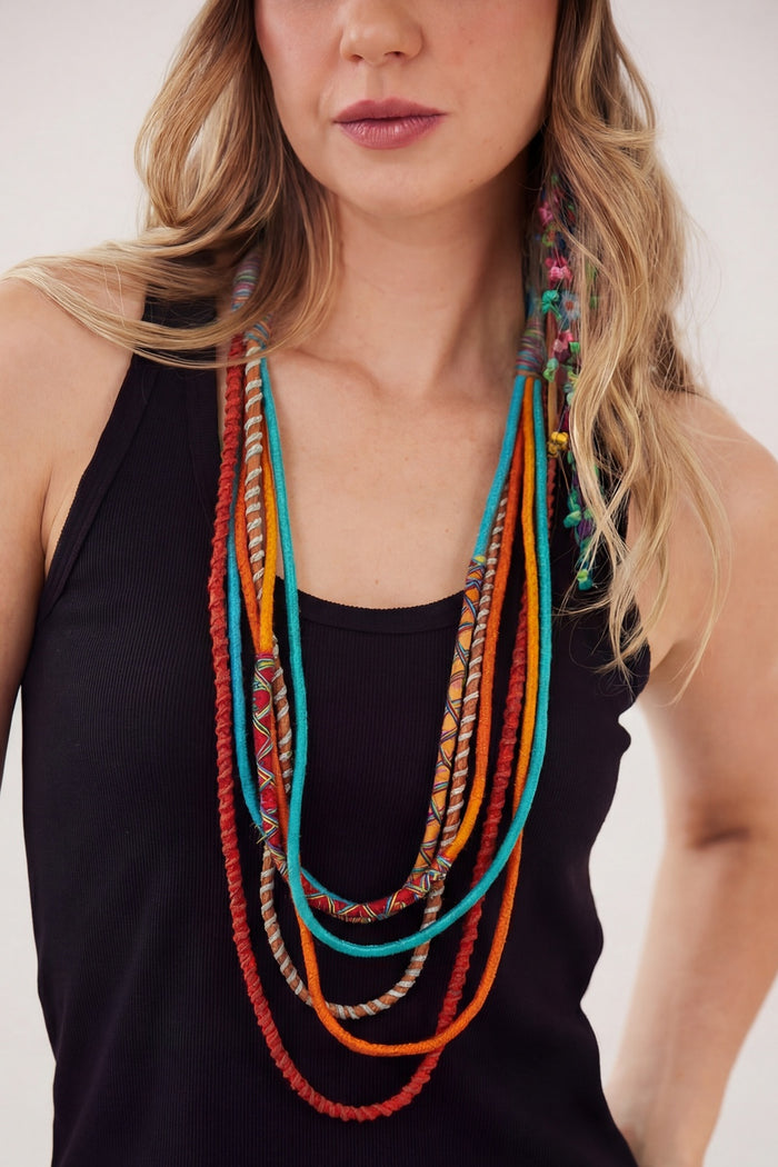 Handmade Colorful Rope Necklace Yacamim #904
