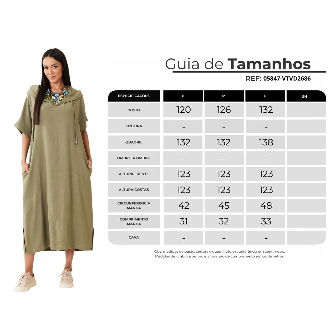 Yacamim Olive Green Viscose Linen Hooded Midi Dress E1