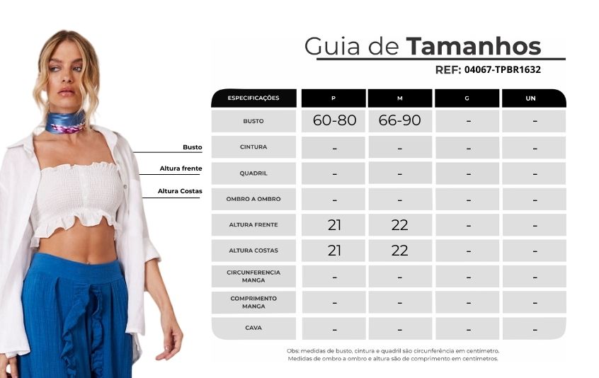 Top Cropped De Lastex Branco Yacamim F14