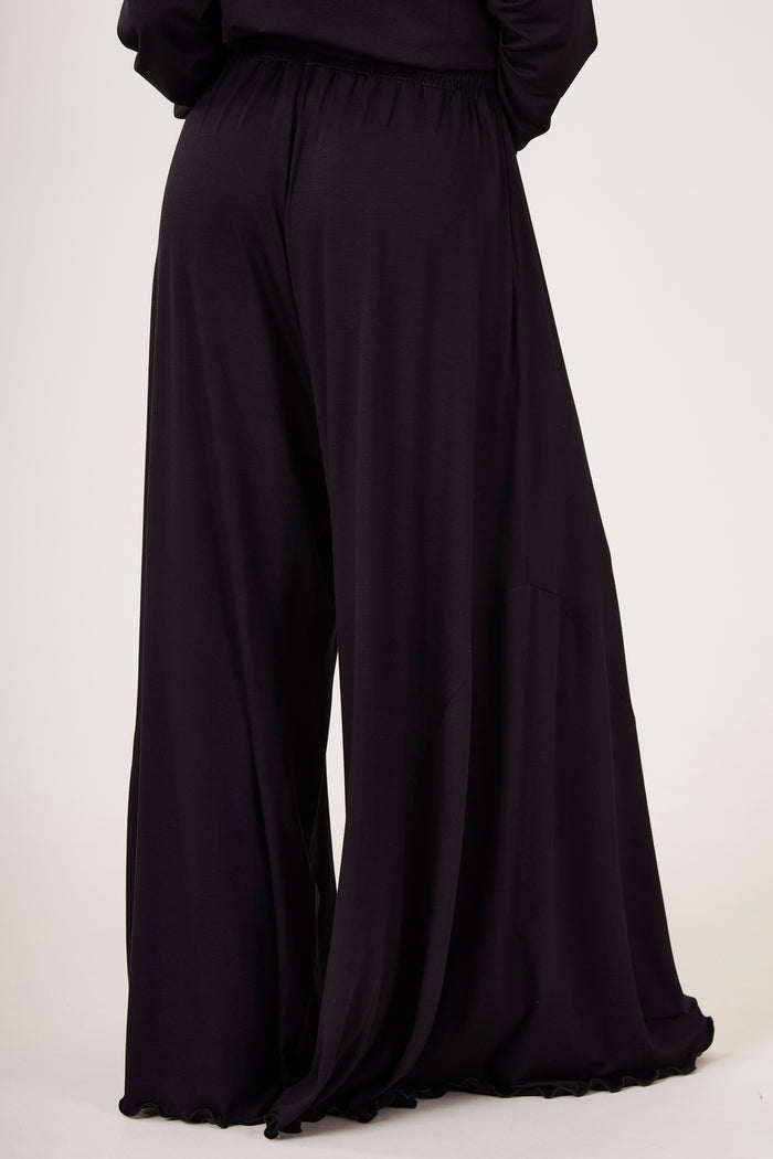 Yacamim Black Palazzo Pants G6 Plain
