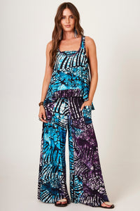 Yacamim A37 Blue Palazzo Pants with Digital Batik Print