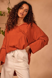 Yacamim Beige Pants with Pockets and Shirred Cuffs