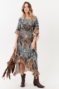 Yacamim Animal Print Midi Kaftan J10
