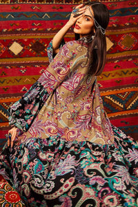 Long Kimono with 3/8 Wide Patchwork Print Sleeves Yacamim M6<br />