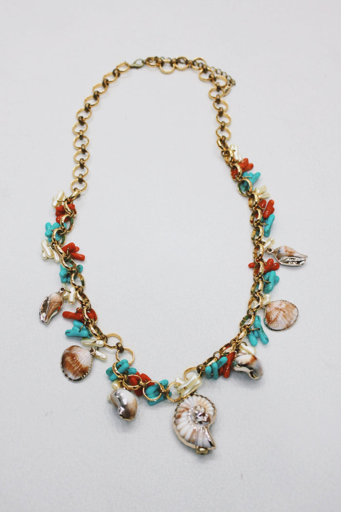 Handmade Chain Necklace with Mixed Pendants Yacamim #509
