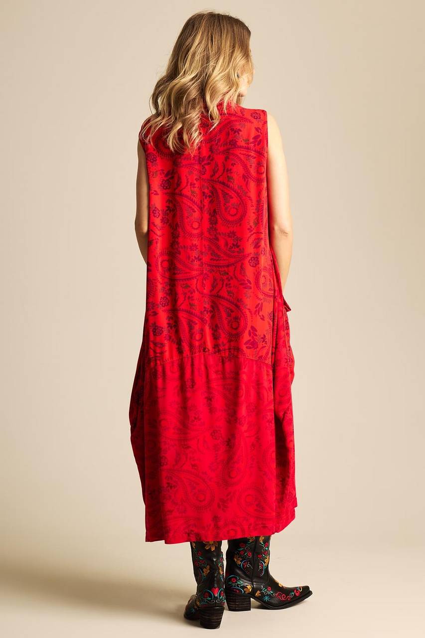 Yacamim Cashmere Red Turtleneck Midi Dress
