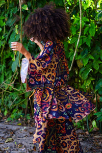 Yacamim Bahêa Collection Animal Print Short Kimono Q6