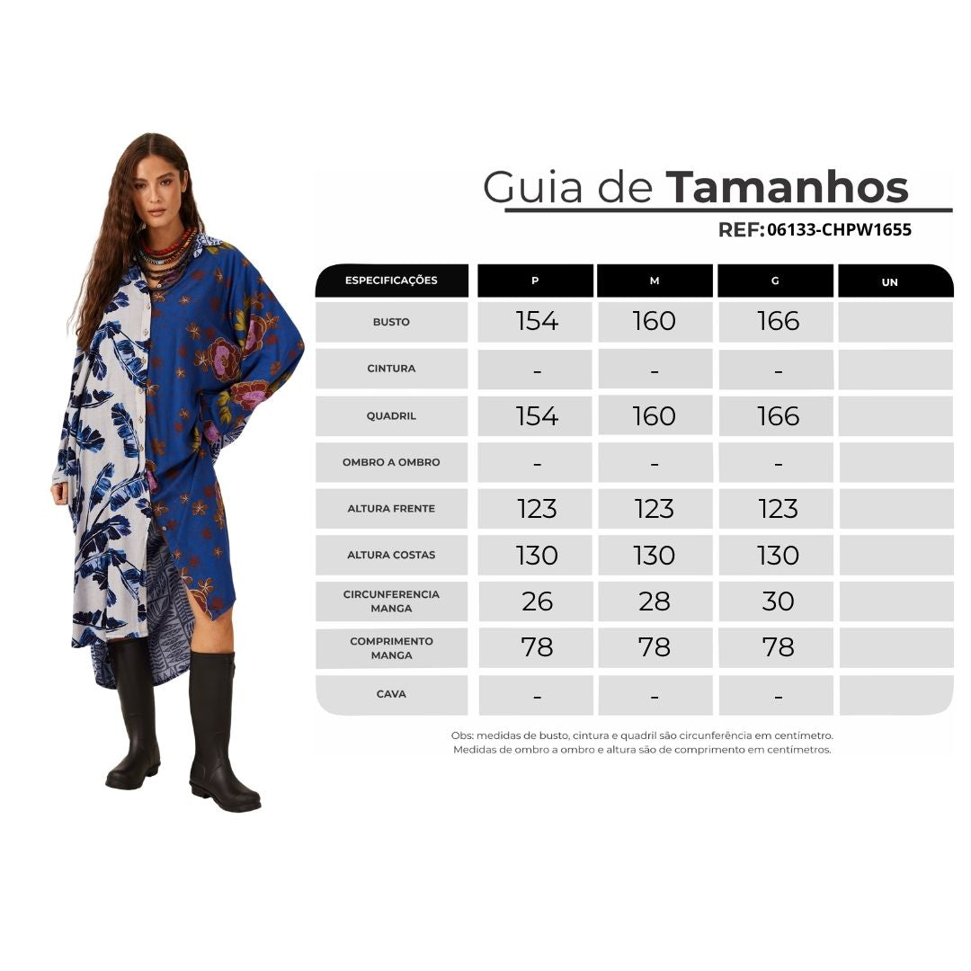 Light and Dark Blue Long Chemise Patchwork Yacamim M4