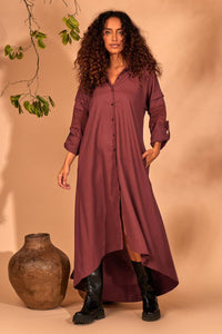 Yacamim Wine Mullet Shirt with Lace