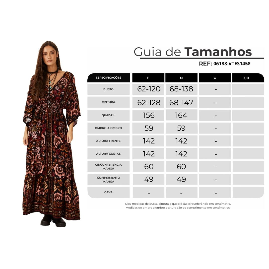 Yacamim C18 Printed Black Shirred Long Dress