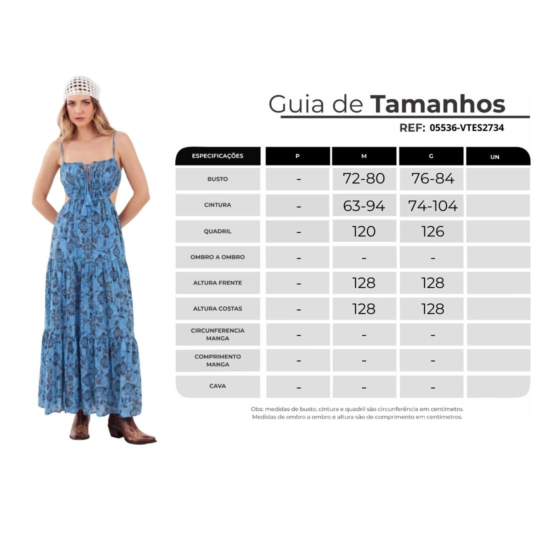 Yacamim E5 Blue Paisley Print Long Dress