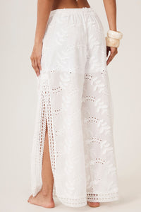 Yacamim H1 White Broderie Trousers with Lace