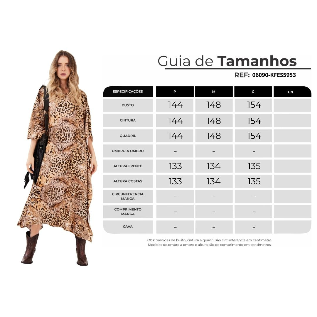 Yacamim J2 Animal Print Midi Kaftan with Side Slits