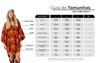 Chemise Ampla Laranja Escuro Estampado Yacamim M9