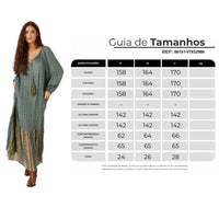 Yacamim E14 Green Patchwork Lurex Long Dress
