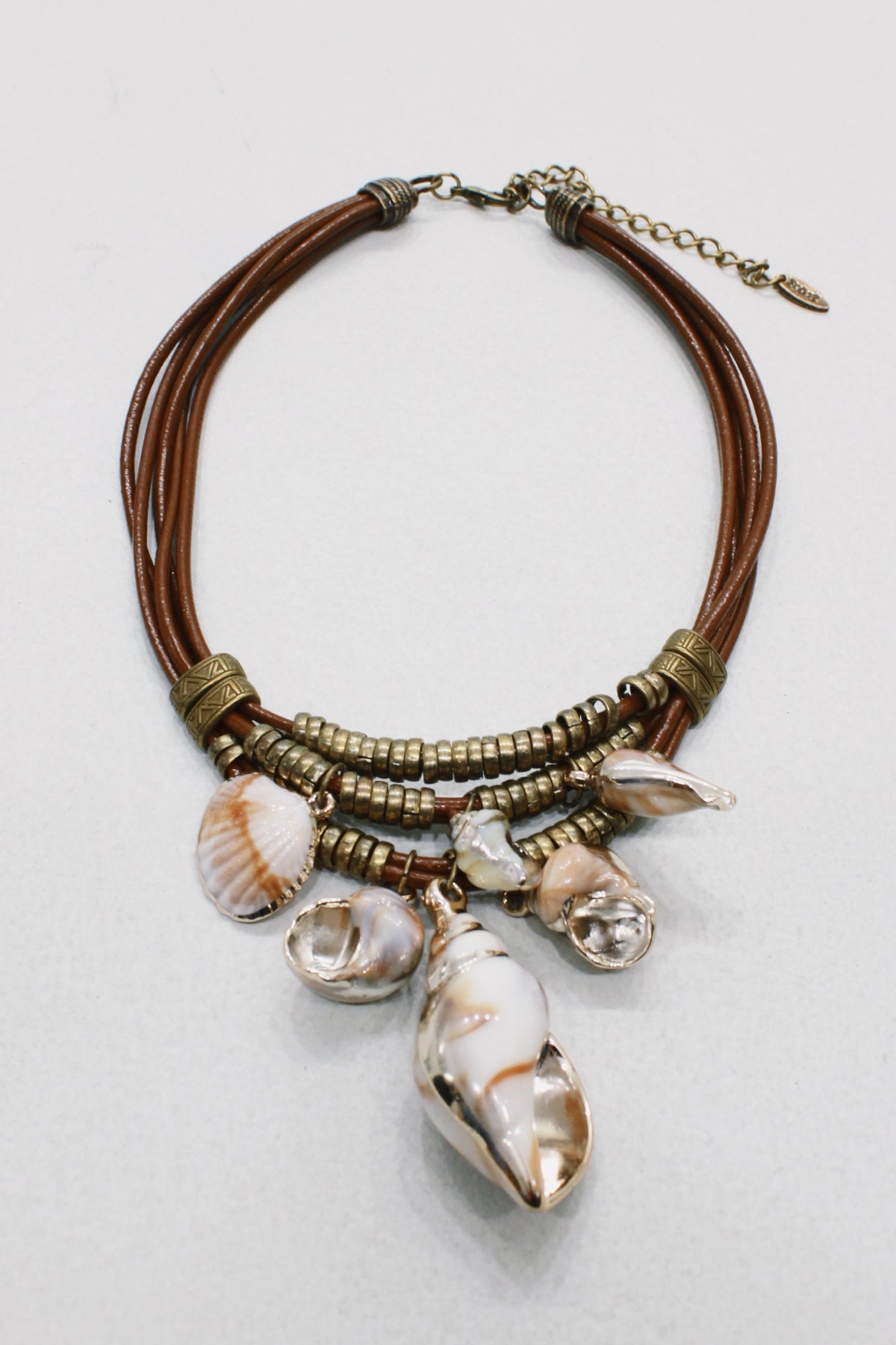 Handmade Necklace with Yacamim Shell Pendant #630