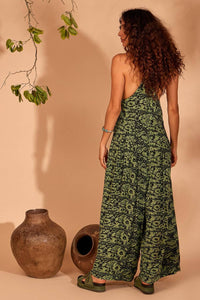 Yacamim Printed Jumpsuit with Eyelets on Straps