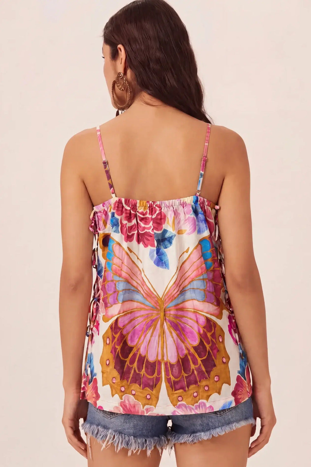 Pink Butterfly Yacamim Tie-Strap Tunic B5