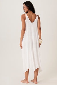 Yacamim E7 Morocco White Cotton Midi Dress