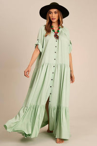 Yacamim Mint Green Long Shirtdress