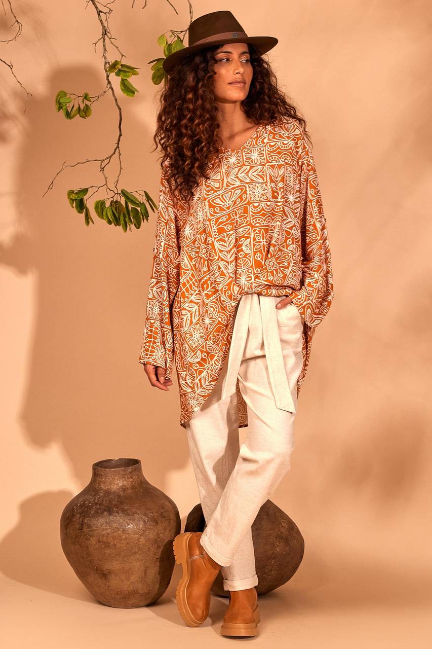 Yacamim Beige Nature Trousers with Belt